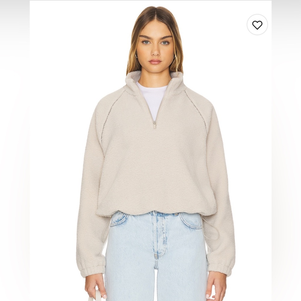 NWOT LNA Sherpa Half Zip Jacket in Oat, revolve size small